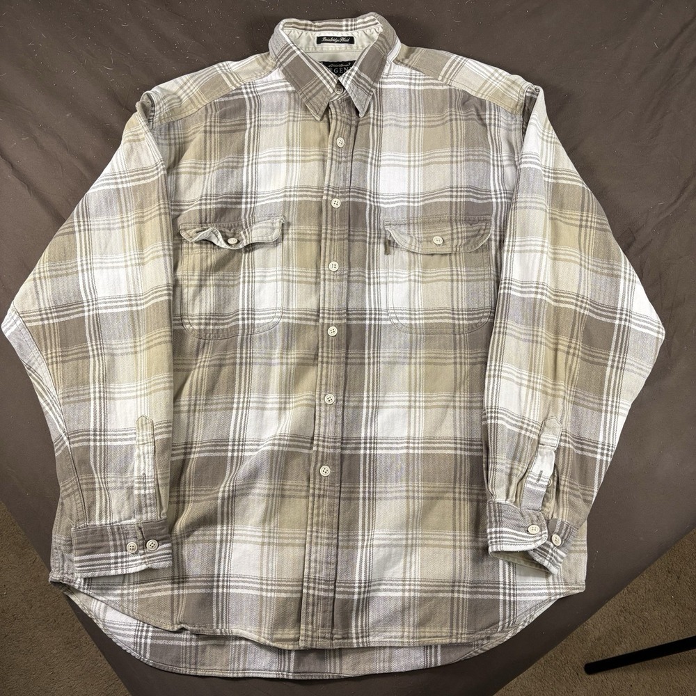 Vintage Eddie Bauer Legend XL Midweight Plaid Flannel Workwear Shirt
